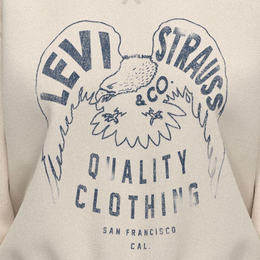 Levis 女款 大學T 美式休閒印花 米白 A7288-0012-細節圖3