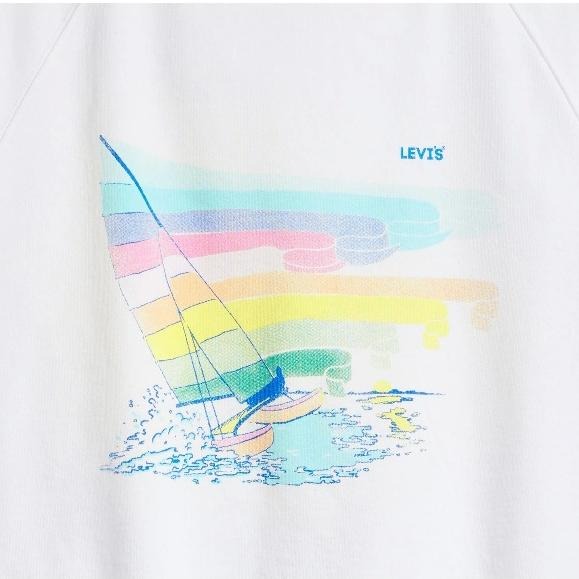 Levis 女款 短袖大學T 美式圖案 白 A7395-0002-細節圖2
