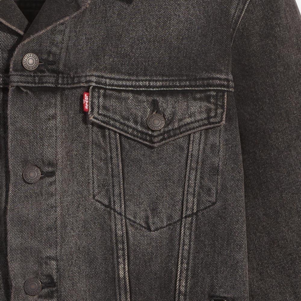 Levis 男款 Type III 牛仔外套 經典修身版型 黑灰水洗 72334-0601-細節圖3