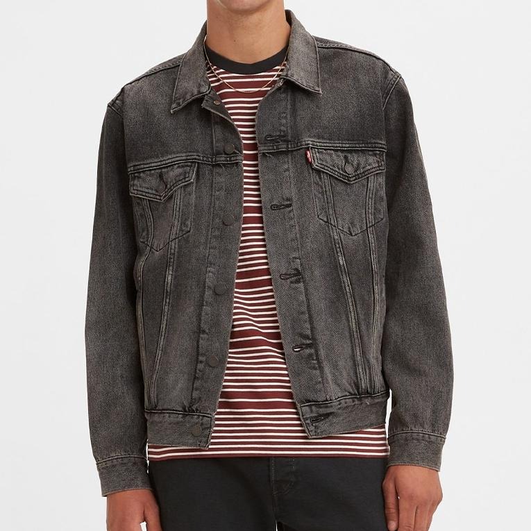 Levis 男款 Type III 牛仔外套 經典修身版型 黑灰水洗 72334-0601-細節圖7