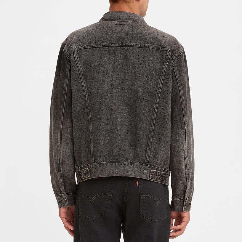 Levis 男款 Type III 牛仔外套 經典修身版型 黑灰水洗 72334-0601-細節圖8
