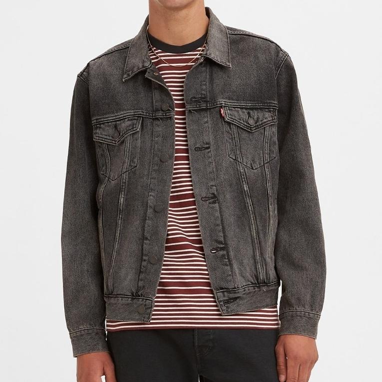 Levis 男款 Type III 牛仔外套 經典修身版型 黑灰水洗 72334-0601-細節圖7