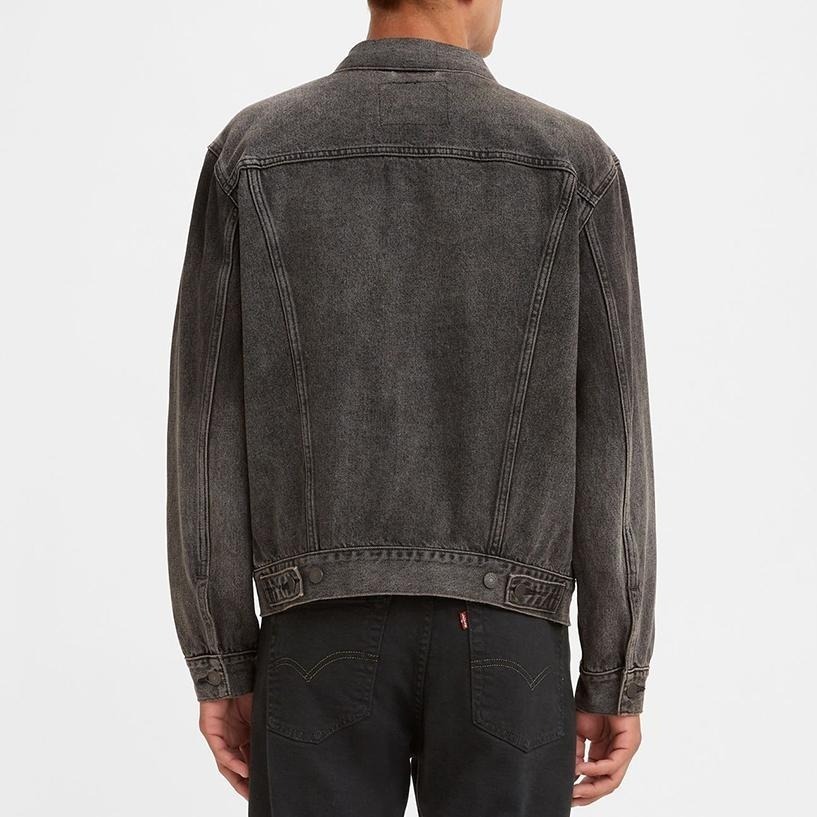 Levis 男款 Type III 牛仔外套 經典修身版型 黑灰水洗 72334-0601-細節圖8