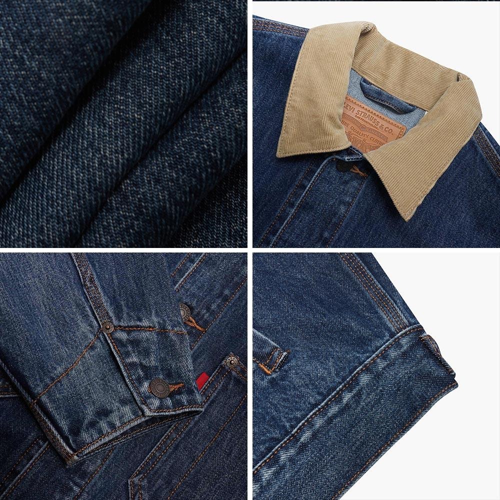 Levis 男款 Type II 牛仔外套 燈心絨領 精工深藍染水洗 A0640-0002🔥-細節圖2