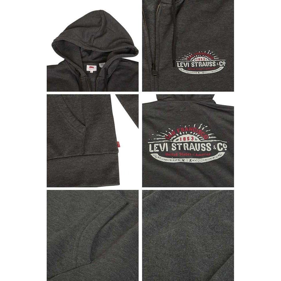 Levis 男款 連帽外套 復古簡寫爆裂紋Logo 深灰 19625-0003🔥-細節圖2