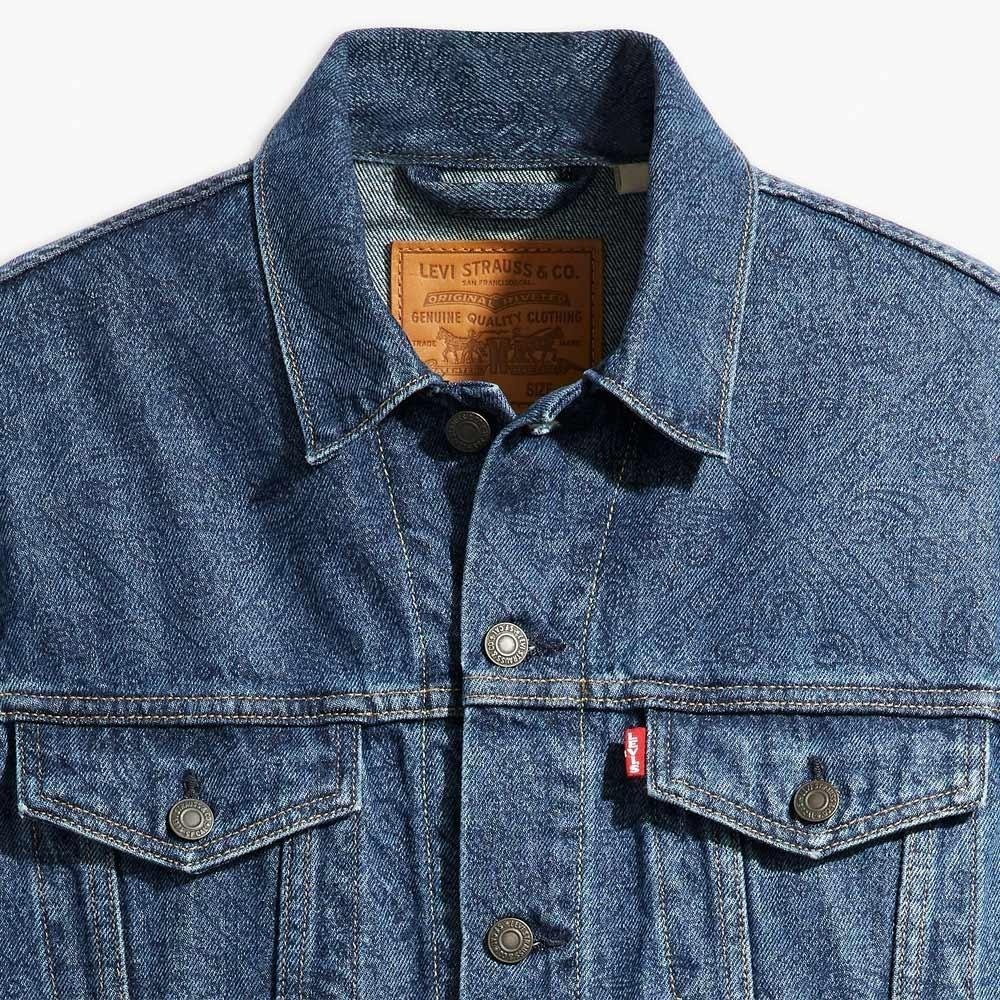 Levis 男款 Type III 牛仔外套 提花壓印 深藍水洗 72334-0408-細節圖2