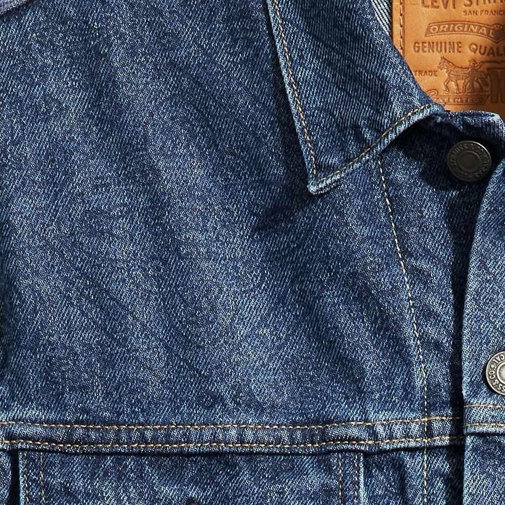 Levis 男款 Type III 牛仔外套 提花壓印 深藍水洗 72334-0408-細節圖3