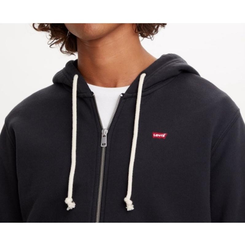 Levis 男款 連帽外套 迷你刺繡Batwing LOGO 黑 34584-0016-細節圖5