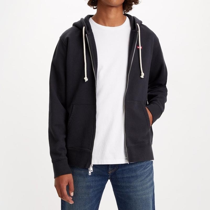 Levis 男款 連帽外套 迷你刺繡Batwing LOGO 黑 34584-0016-細節圖6