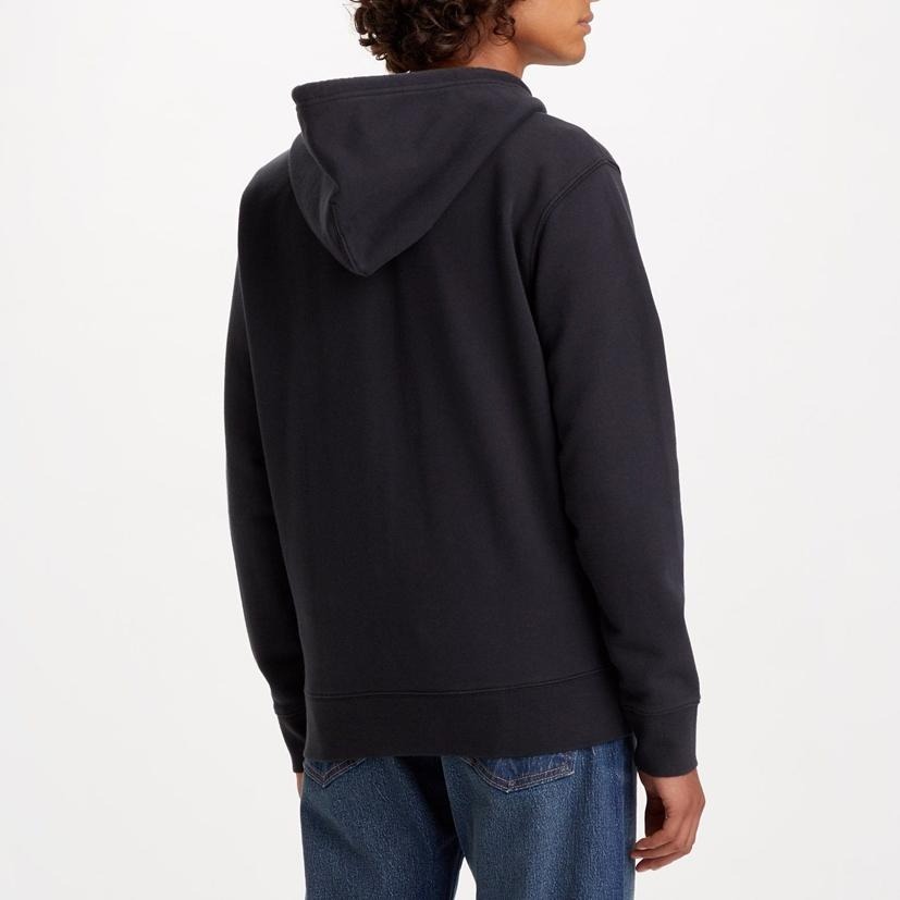 Levis 男款 連帽外套 迷你刺繡Batwing LOGO 黑 34584-0016-細節圖8