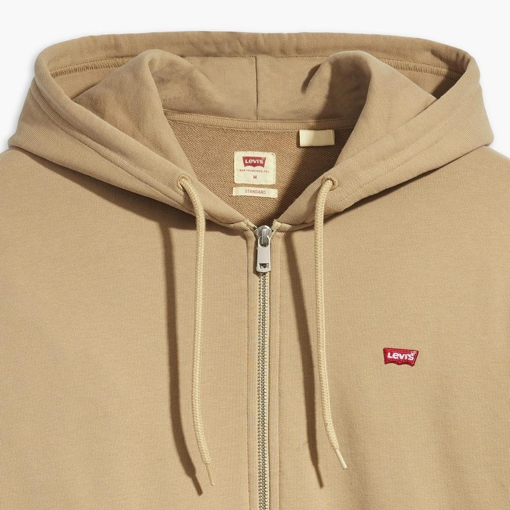 Levis 男款 連帽外套 迷你刺繡Batwing LOGO 棕色 34584-0032-細節圖2