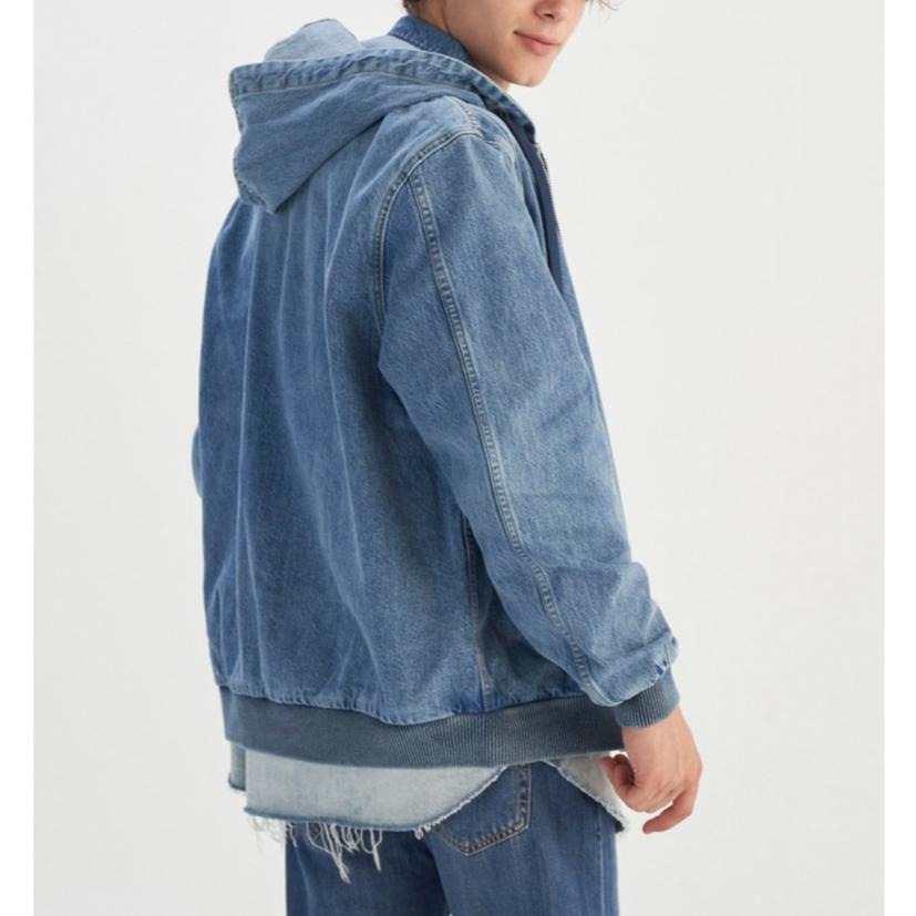 Levis 男款 牛仔連帽外套 中藍水洗 0017J-0000-細節圖2