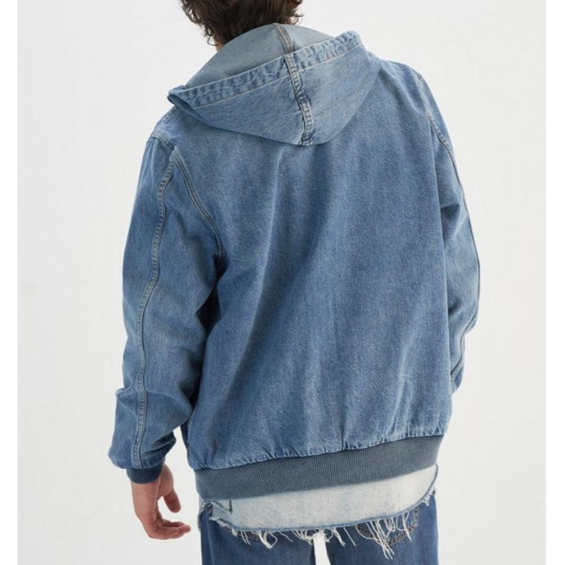 Levis 男款 牛仔連帽外套 中藍水洗 0017J-0000-細節圖6