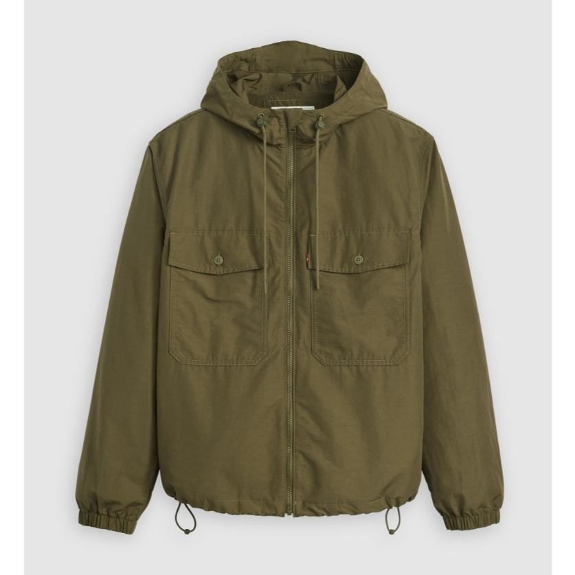 Levis 男款 風衣外套 抽繩式 軍綠 001HX-0000-細節圖2