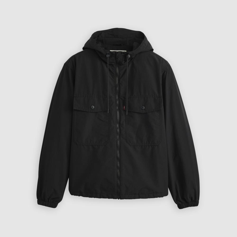 Levis 男款 風衣外套 抽繩式 黑 001HX-0003-細節圖2