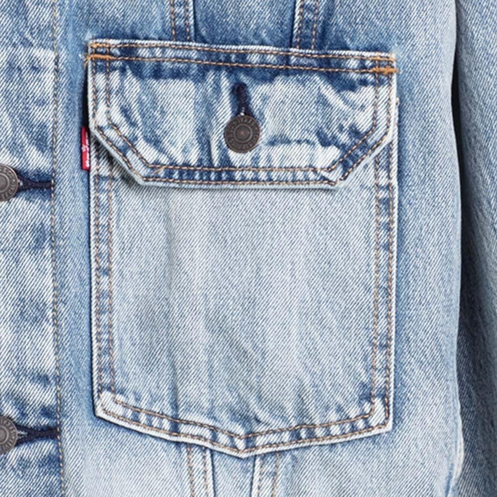 Levis 男款 牛仔外套 淺藍復古水洗 復古解構再造設計 85240-0000-細節圖4