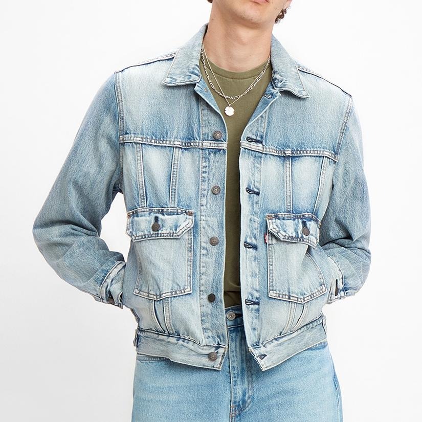 Levis 男款 牛仔外套 淺藍復古水洗 復古解構再造設計 85240-0000-細節圖7