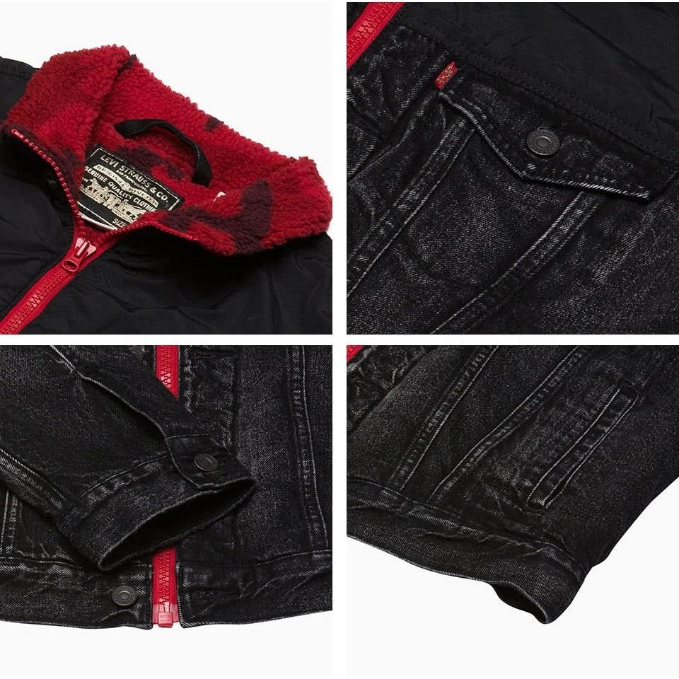 Levis 男款 Type 3 牛仔外套 Sherpa棉花絨 黑灰水洗 74753-0000🔥-細節圖2