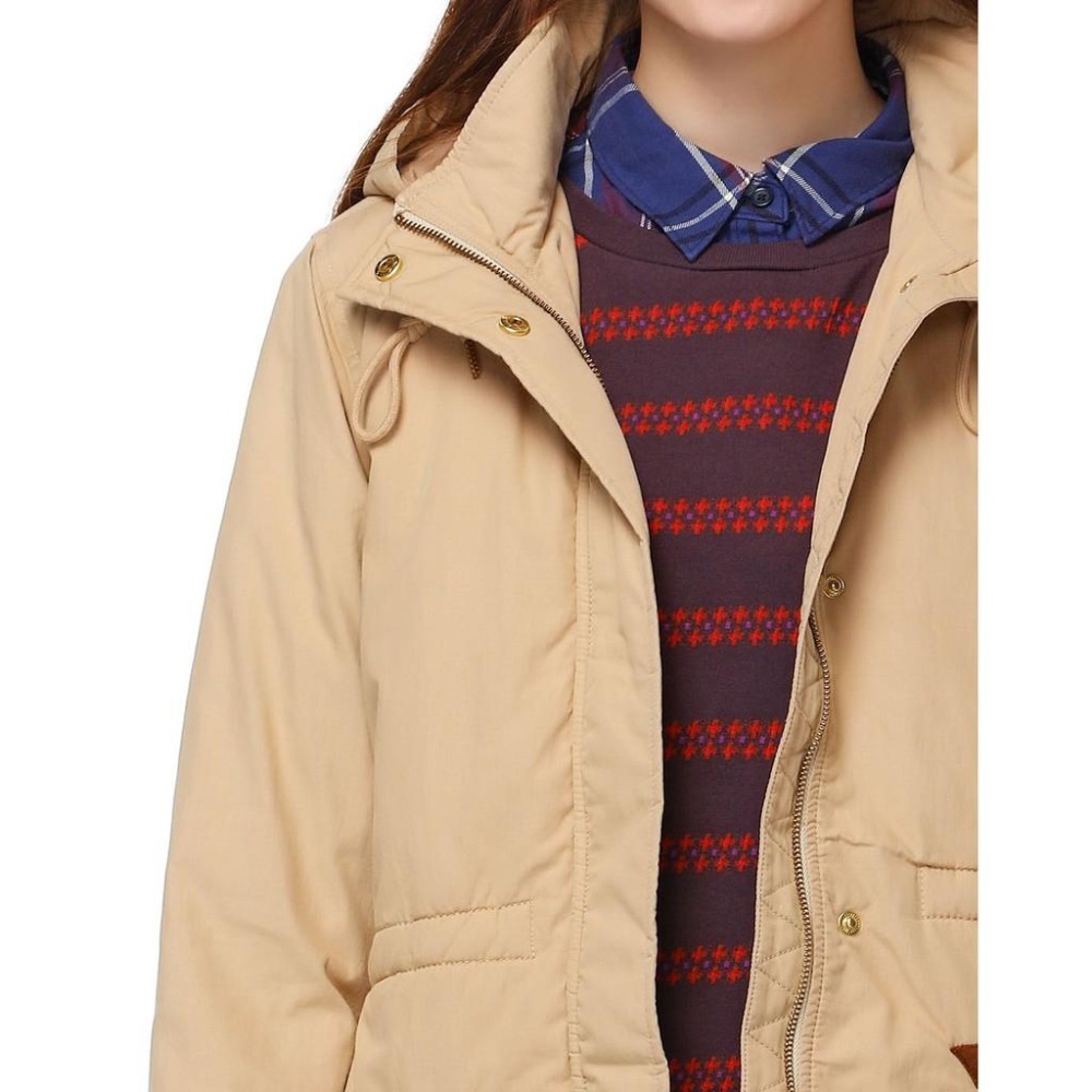 Levis 女款 長版大衣 風衣鋪棉外套 連帽外套 卡其 16044-0002🔥-細節圖2