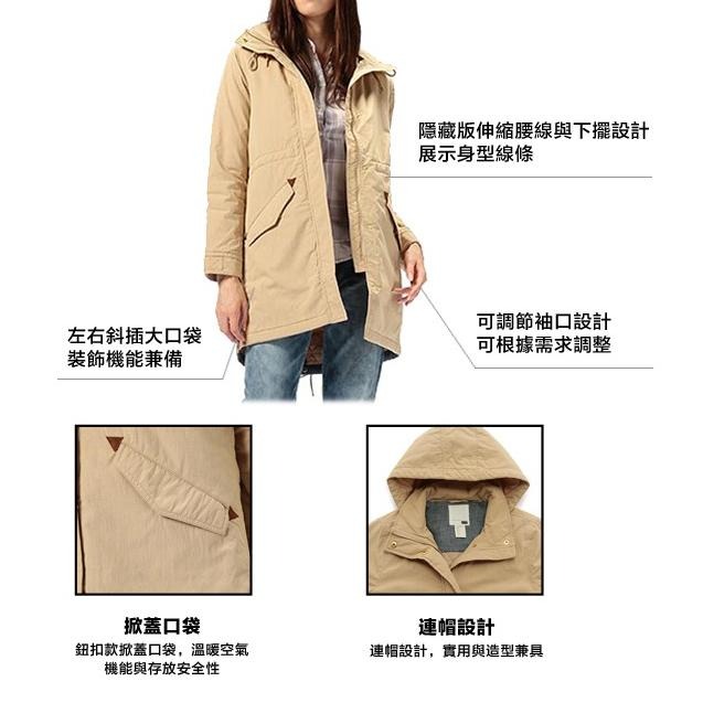 Levis 女款 長版大衣 風衣鋪棉外套 連帽外套 卡其 16044-0002🔥-細節圖4