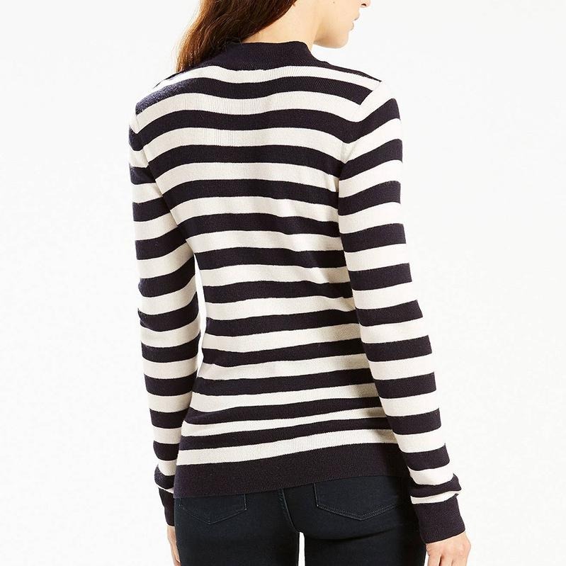 Levis 女款 羊毛毛衣 中高領 黑白紋 26862-0000🔥-細節圖2