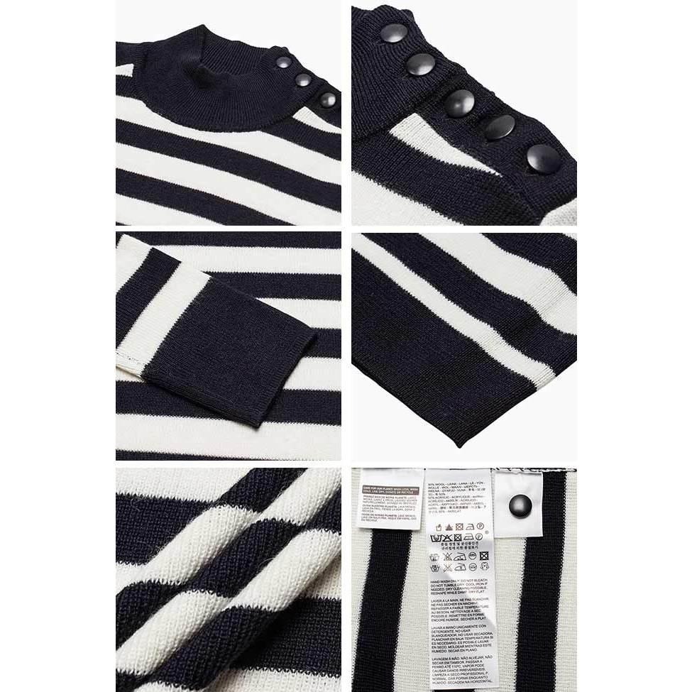 Levis 女款 羊毛毛衣 中高領 黑白紋 26862-0000🔥-細節圖3