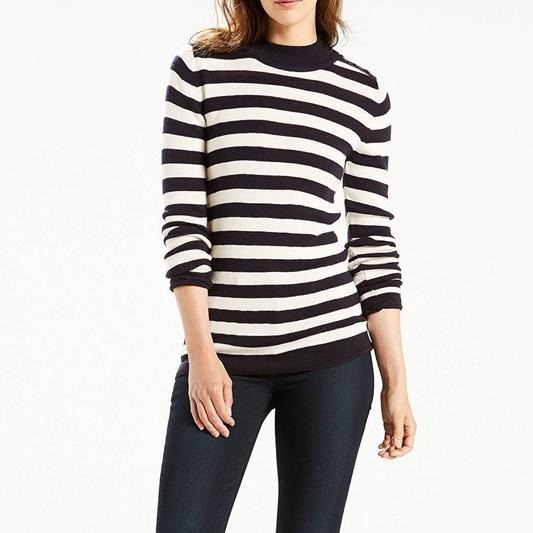 Levis 女款 羊毛毛衣 中高領 黑白紋 26862-0000🔥-細節圖8