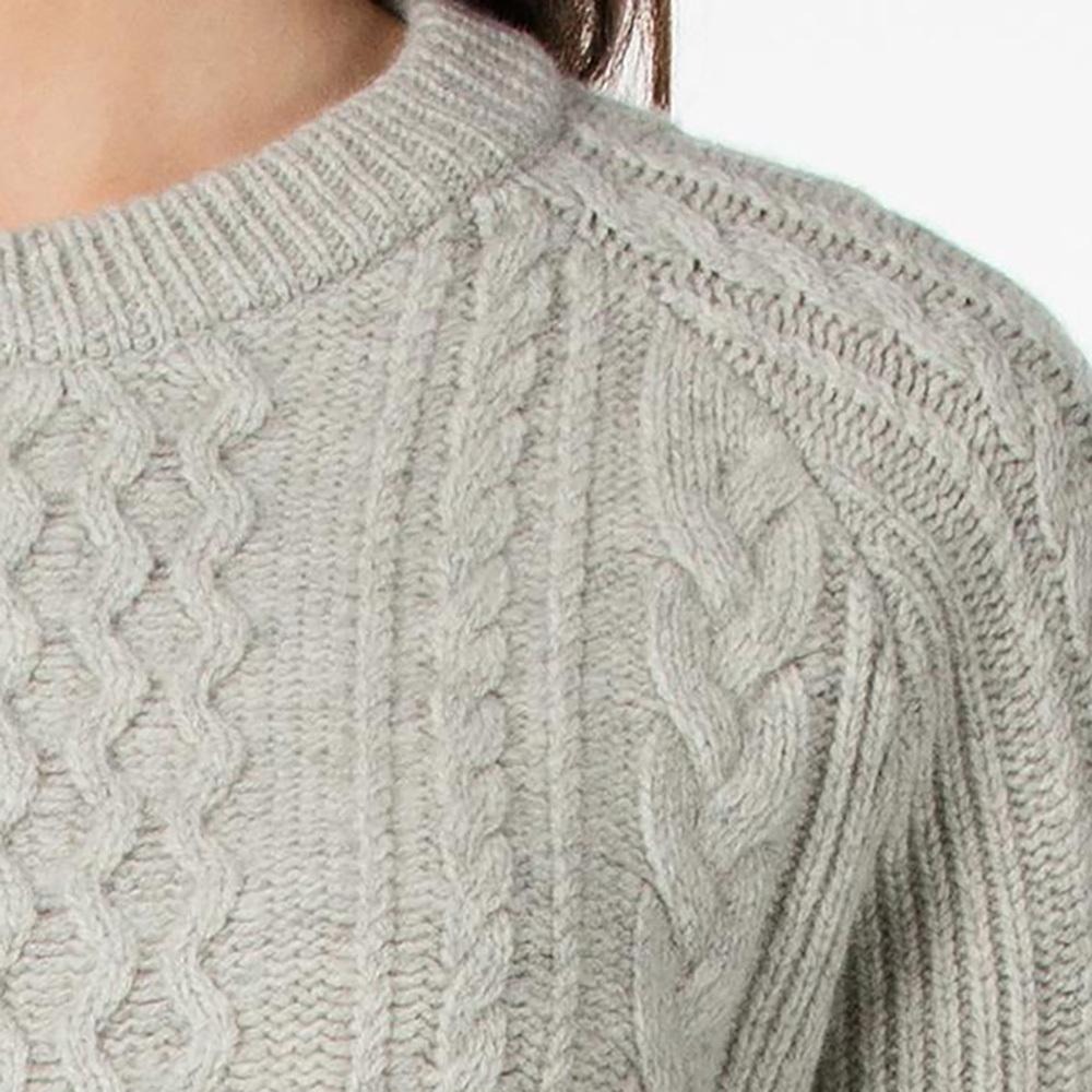 Levis 女款 羊毛毛衣 長袖上衣 麻花灰 26845-0000🔥-細節圖4