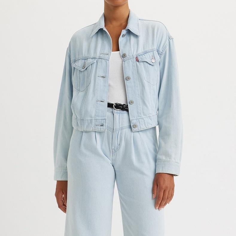 Levis 女款 牛仔外套 輕磅天絲棉丹寧 復古淺藍刷色 A7439-0006🔥-細節圖6