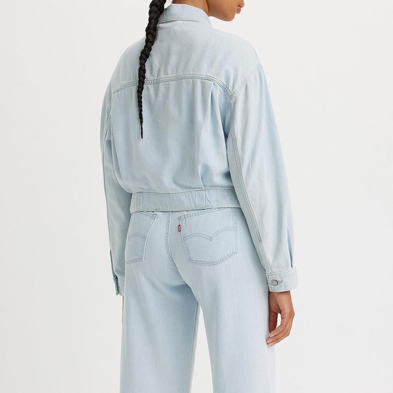Levis 女款 牛仔外套 輕磅天絲棉丹寧 復古淺藍刷色 A7439-0006🔥-細節圖7