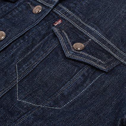 Levis 女款 牛仔外套 毛領設計 原色深藍 16351-0001🔥-細節圖4