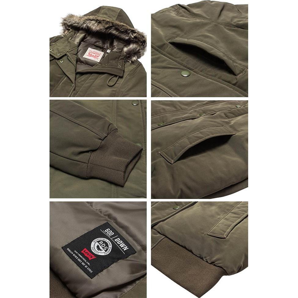 Levis 女款 羽絨外套 連帽設計 防風保暖 軍綠 26284-0000🔥-細節圖2