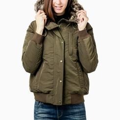 Levis 女款 羽絨外套 連帽設計 防風保暖 軍綠 26284-0000🔥-細節圖7