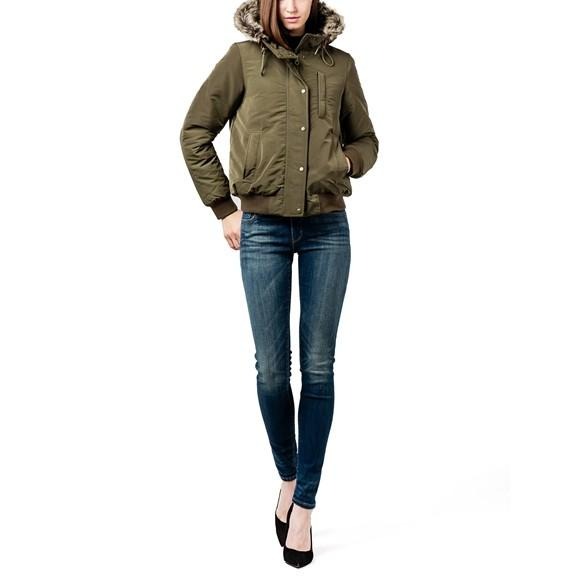 Levis 女款 羽絨外套 連帽設計 防風保暖 軍綠 26284-0000🔥-細節圖8