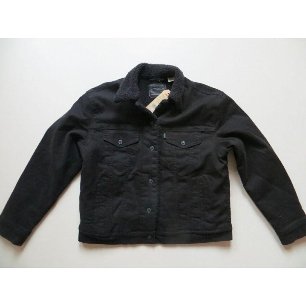 Levis 女款 牛仔外套 Sherpa棉花絨 黑丹寧 36137-0002🔥-細節圖2