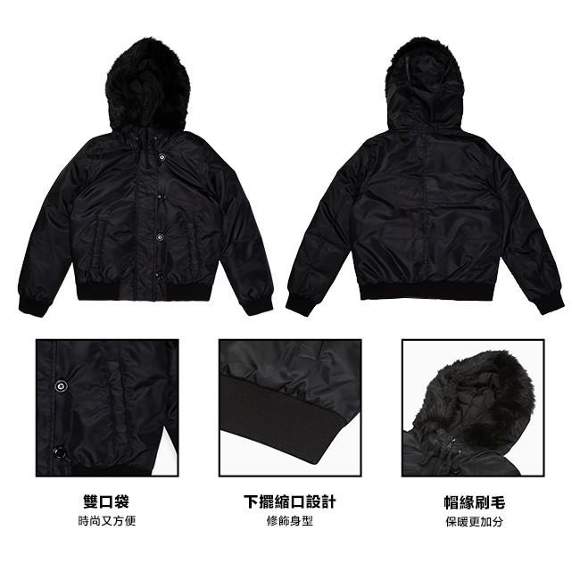 Levis 女款 羽絨外套 連帽設計 防風保暖 黑 34548-0000🔥-細節圖3