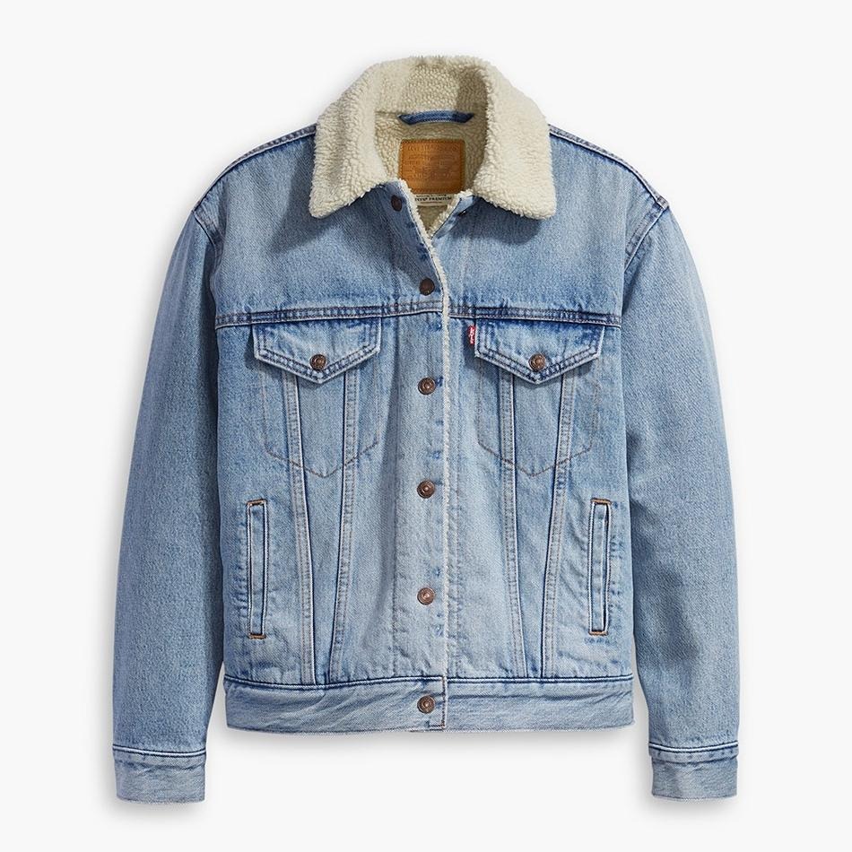 Levis 女款 牛仔外套 Sherpa棉花絨 淺藍水洗 36137-0026🔥-細節圖2