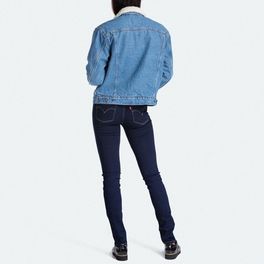 Levis 女款 牛仔外套 Sherpa棉花絨 中藍水洗 36137-0018🔥-細節圖8