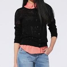 Levis 女款 針織外套 鏤空針織外套 黑 32472-0001🔥-細節圖5