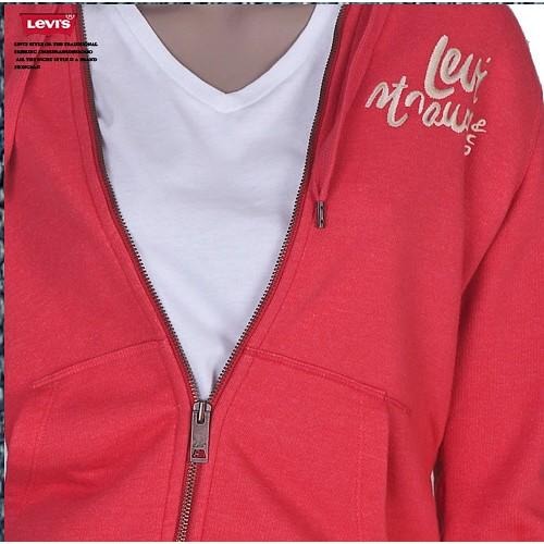 Levis 女款 連帽外套 棉外套 西瓜紅 30474-0001🔥-細節圖2