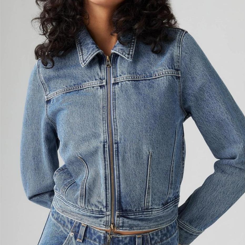 Levis 女款 牛仔夾克 合身 中藍復古水洗 001W8-0000-細節圖5