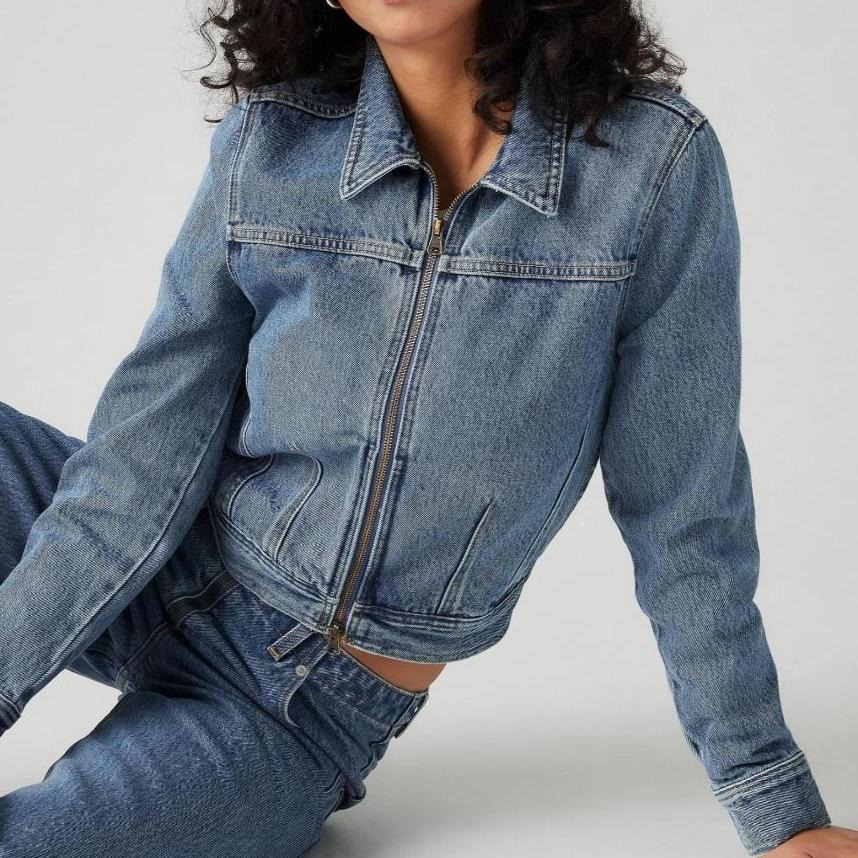 Levis 女款 牛仔夾克 合身 中藍復古水洗 001W8-0000-細節圖6