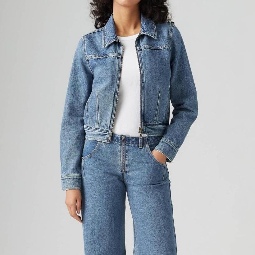 Levis 女款 牛仔夾克 合身 中藍復古水洗 001W8-0000-細節圖7