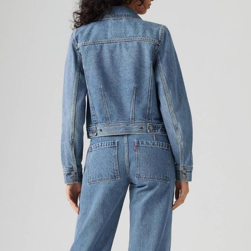 Levis 女款 牛仔夾克 合身 中藍復古水洗 001W8-0000-細節圖8