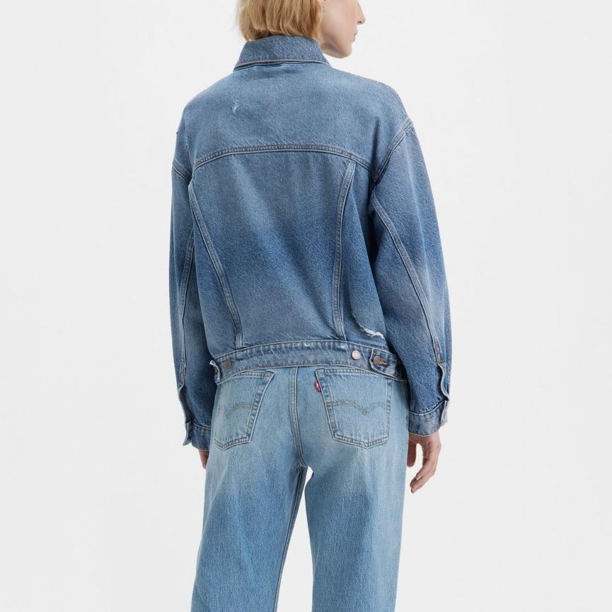 Levis 女款 90年古著牛仔外套 精工破壞工藝 淺藍色 A1743-0038-細節圖8