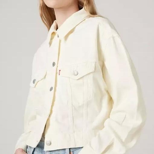 Levis 女款 牛仔外套 輕磅丹寧 牛奶白 A7439-0002-細節圖5