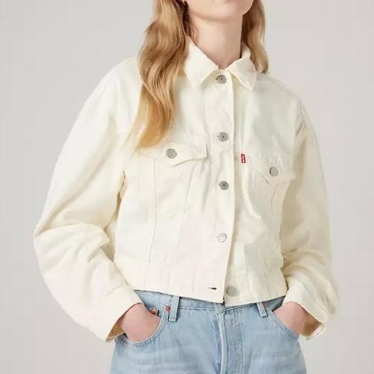 Levis 女款 牛仔外套 輕磅丹寧 牛奶白 A7439-0002-細節圖6