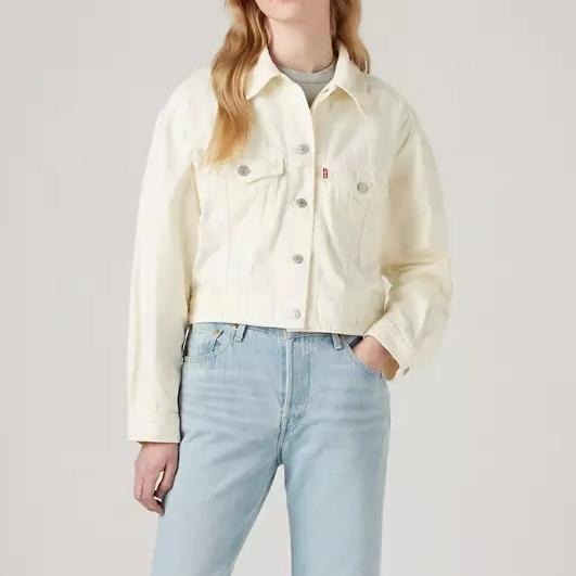 Levis 女款 牛仔外套 輕磅丹寧 牛奶白 A7439-0002-細節圖7