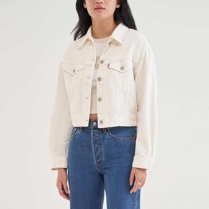 Levis 女款 牛仔外套 輕磅丹寧 牛奶白 A7439-0002-細節圖9