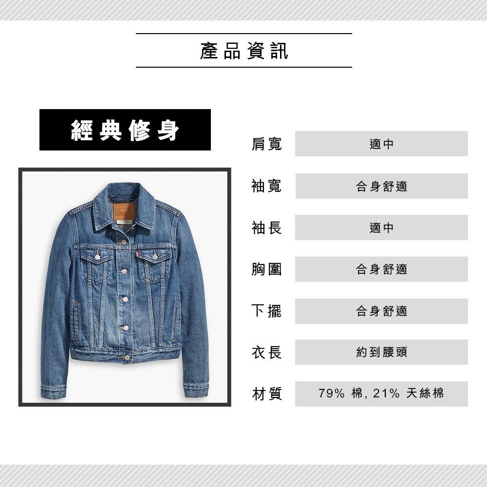 Levis 女款 牛仔外套 經典修身 精工深藍染水洗 29945-0063-細節圖5